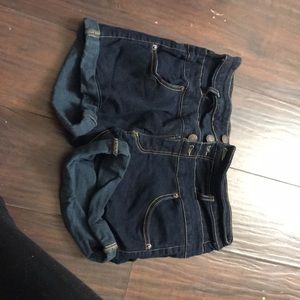 High waisted jean shorts